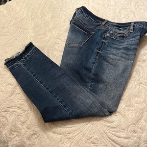 Maurices Raw Hem Blue Jeggings